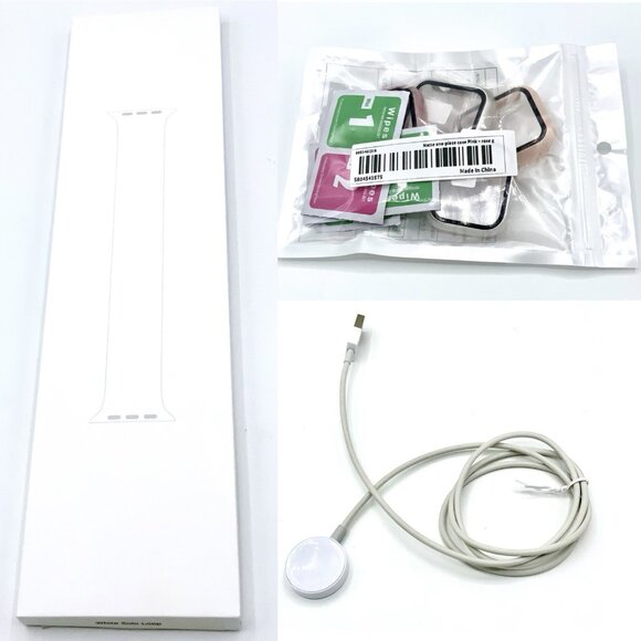 Genuine Apple Watch Silicon Solo Loop Band 40mm size 6 Watch 4 5 6 7 8 SE -white - Picture 1 of 16